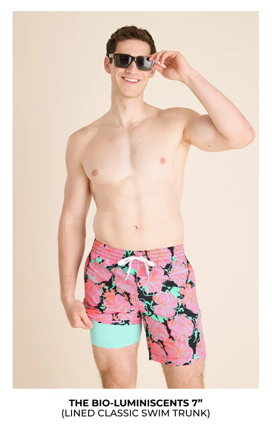 Lined Classic Swim Trunk: The Bio-Luminiscents 7"