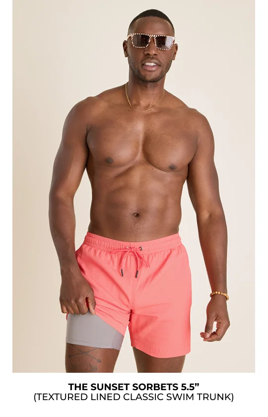 Lined Classic Swim Trunk: The Sunset Sorbets 5.5"