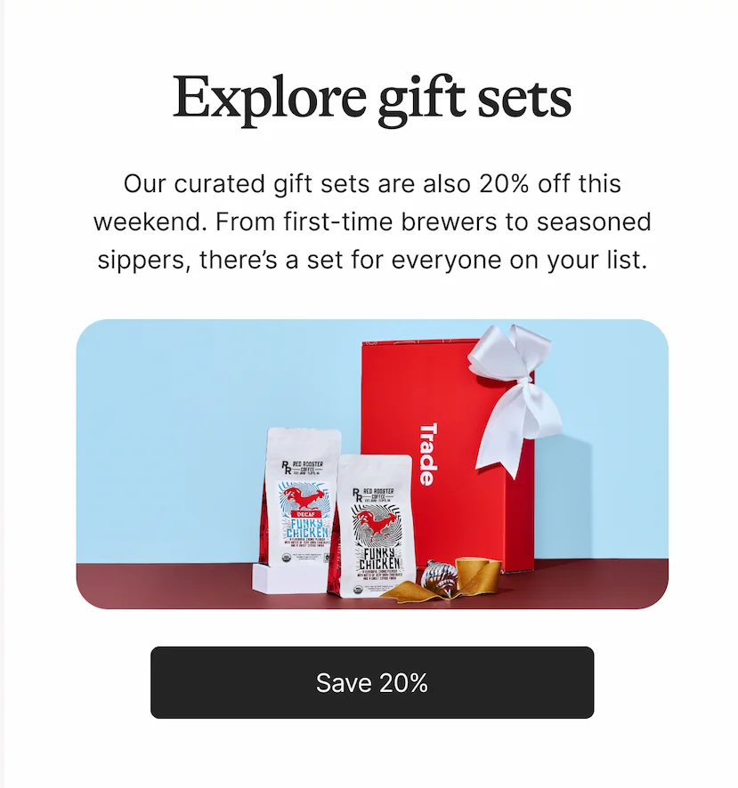Take 20% off gift sets