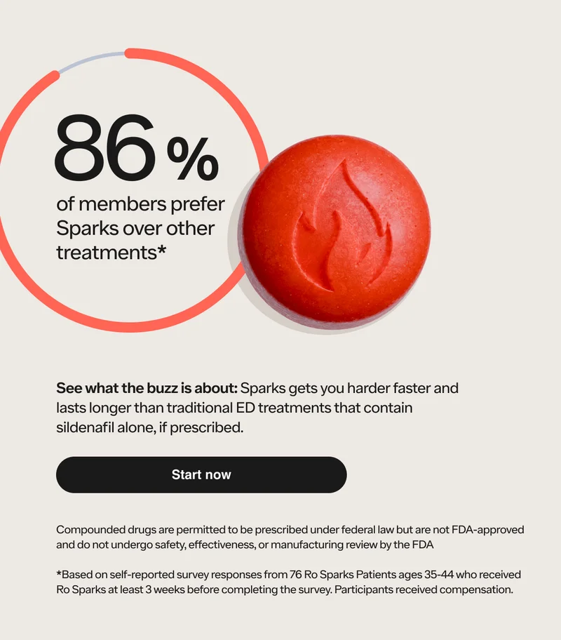 See what the buzz is about: Sparks gets you harder faster and lasts longer than traditional ED treatments that contain sildenafil alone, if prescribed.