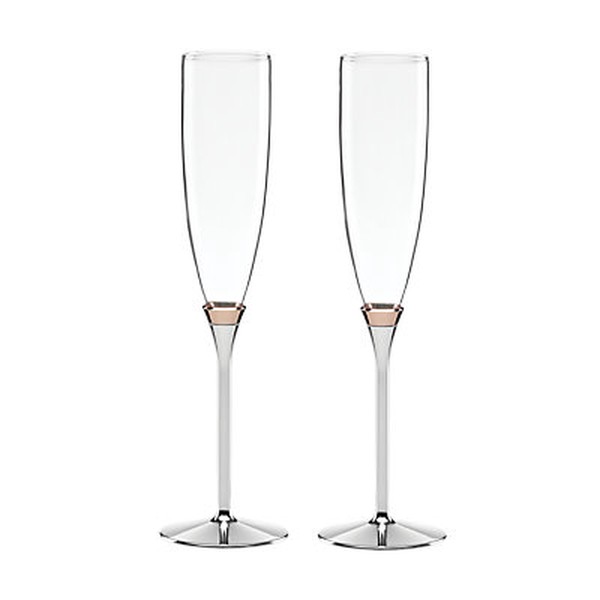 Rosy Glow Toasting Flute Pair