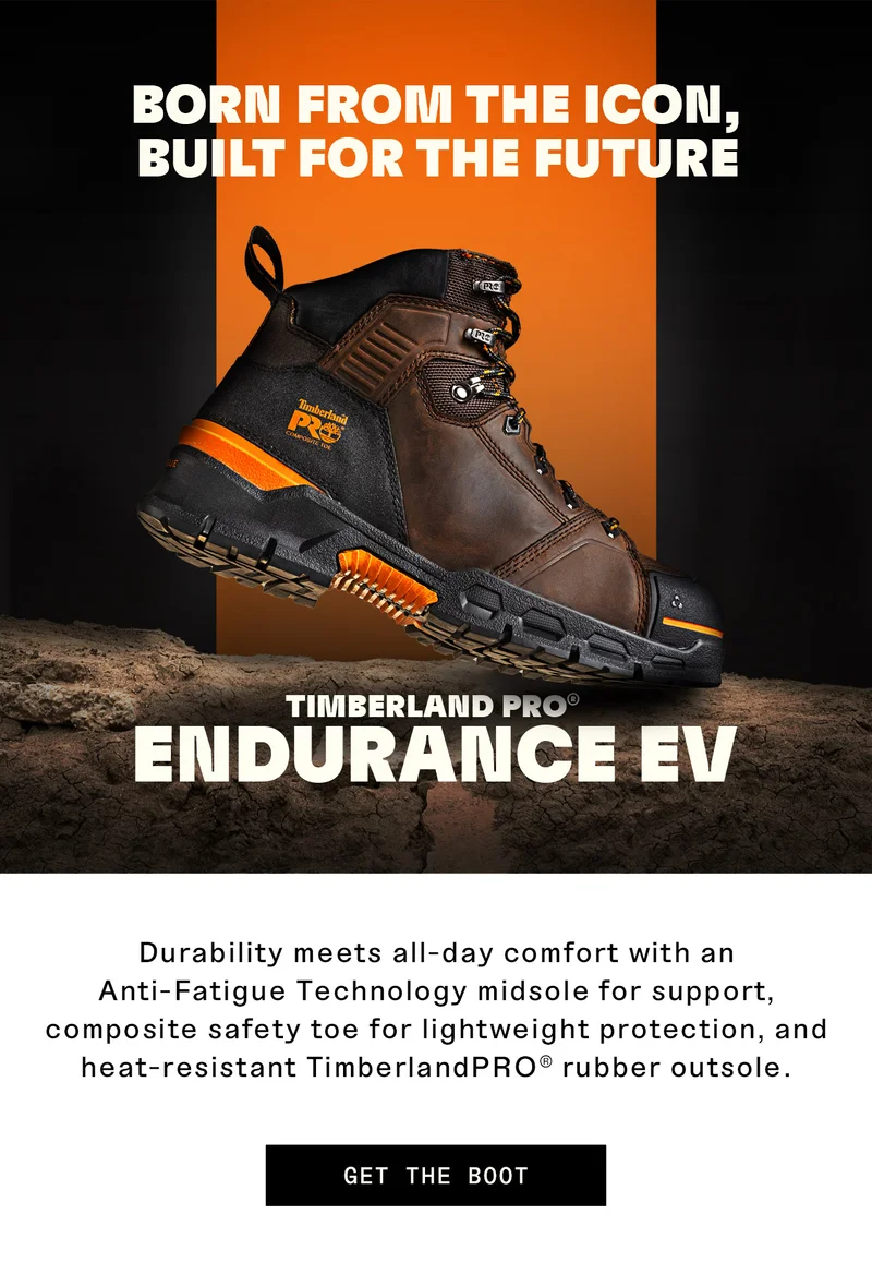 Born from the icon, built for the future. Timberland PRO Endurance EV. Get the Boot