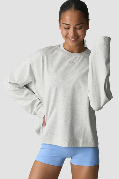 Image of Everyday Relaxed Long Sleeve White Melange