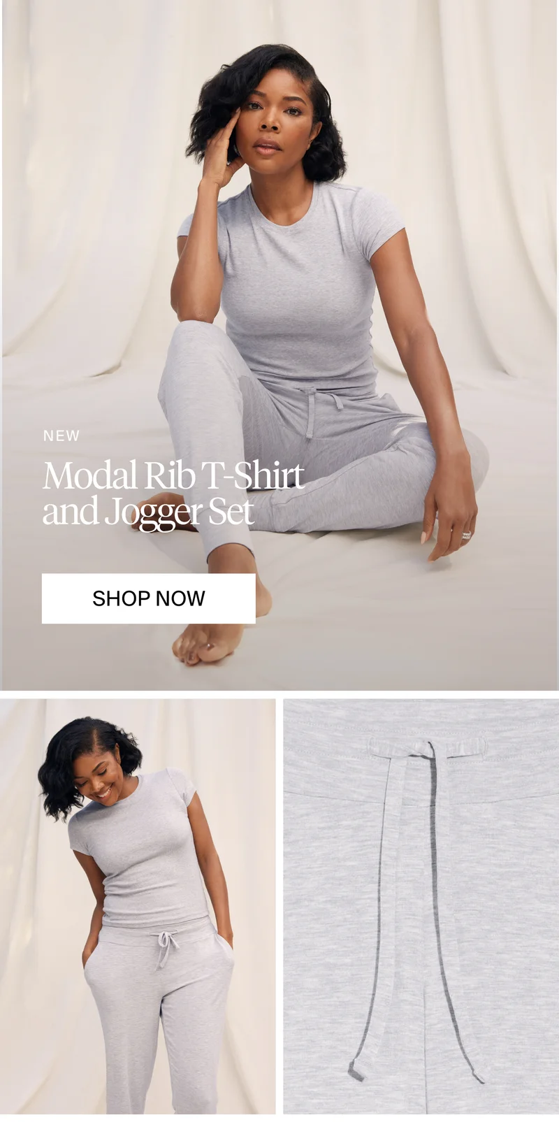 New Modal Rib T-Shirt and Jogger Set. Shop Now