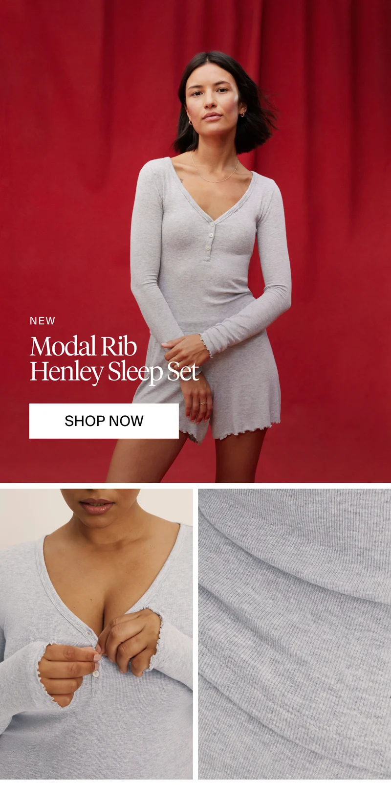 New Modal Rib Henley Sleep Set Shop Now