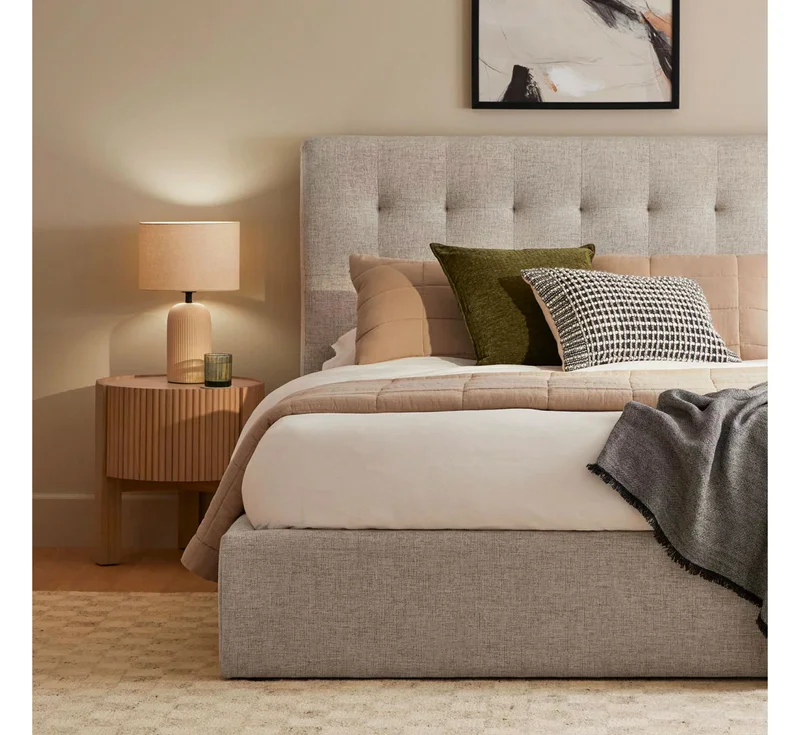 The earthy tones and textured fabrics may inspire summer siestas.