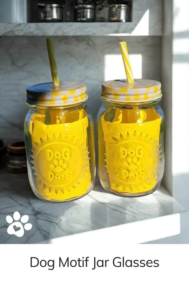 Dog Motif Jar Glasses