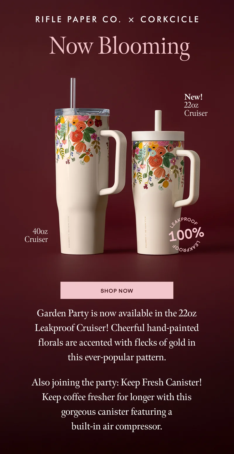 Garden Party is now available in the 22oz Leakproof Cruiser & Keep Fresh Canister!