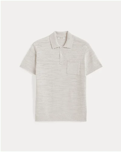 Image | The Cotton Linen Polo | Birch