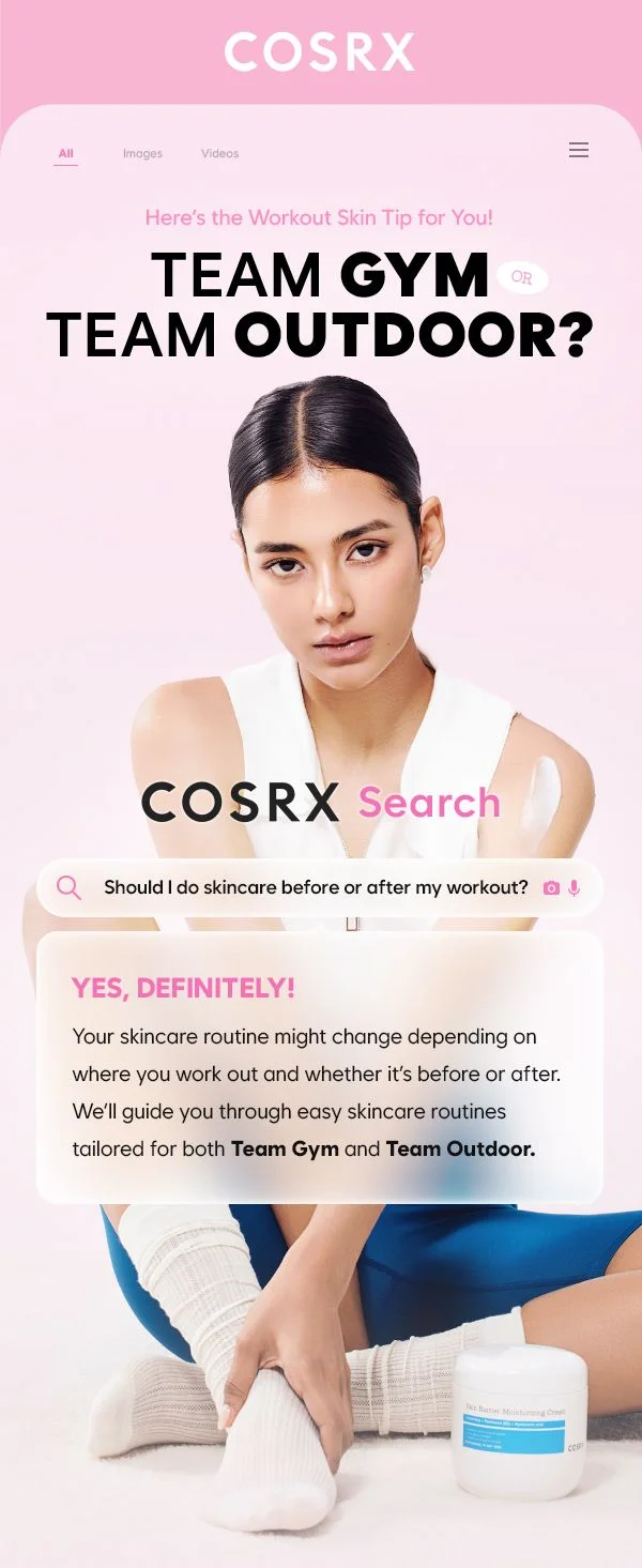 COSRX Search for Workout Skin Tips! COSRX Search for Workout Skin Tips!