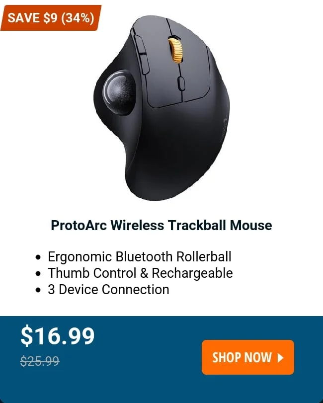 ProtoArc Wireless Trackball Mouse