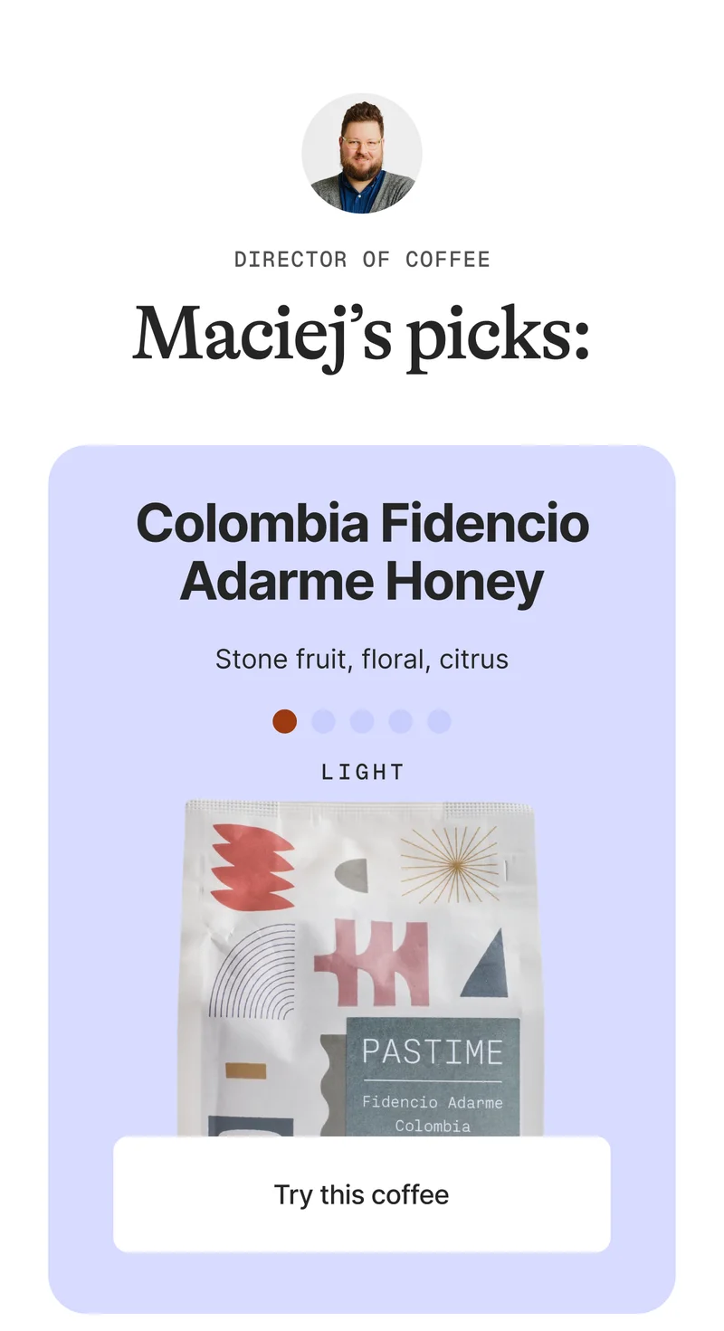 Maciej's Picks: Colombia Fidencio Adarme Honey
