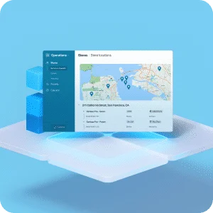 small computer monitor with play button overlaid
