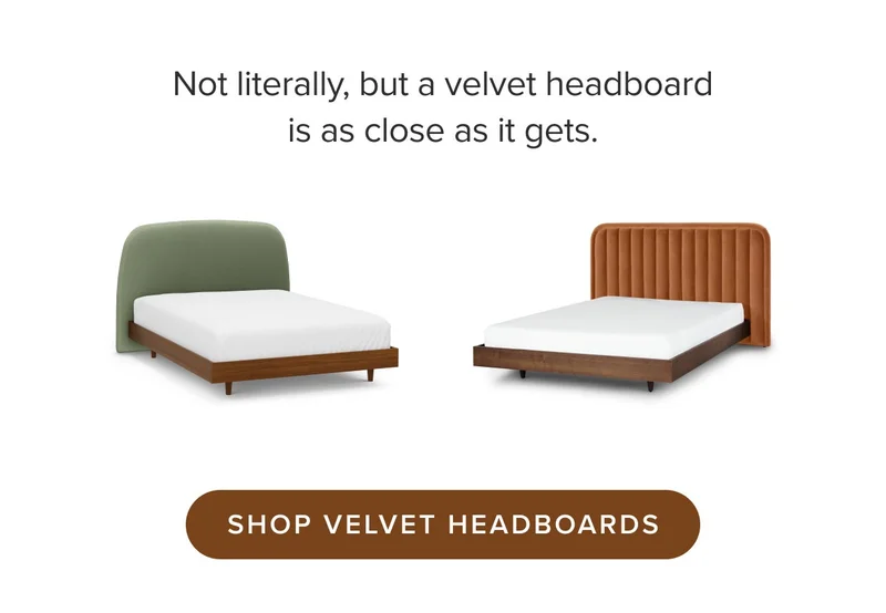 Shop velvet headboards.