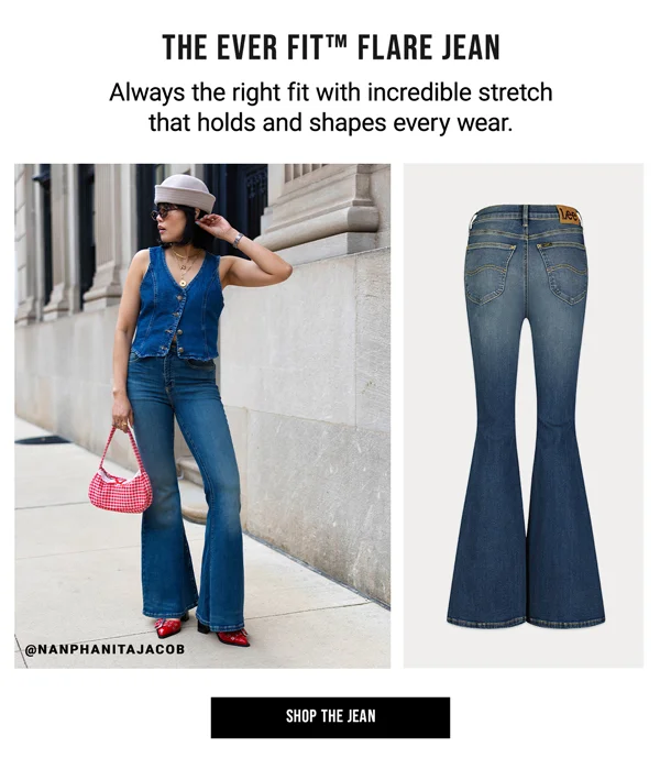 The Ever Fit Flare Jean. Always the right fit with incredible stretch that holds and shapes every wear. Shop the Jean