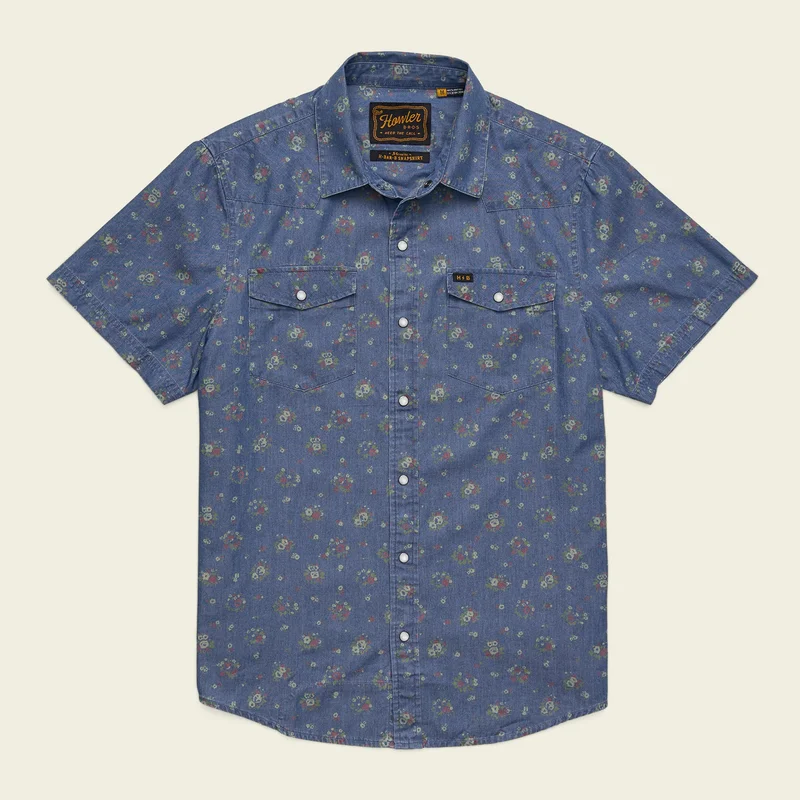 Image of H Bar B Snapshirt - Bouquets : Washed Indigo