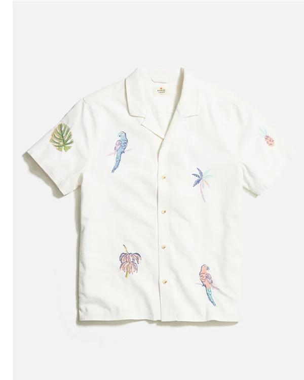 Stretch Selvage Embroidered Resort Shirt
