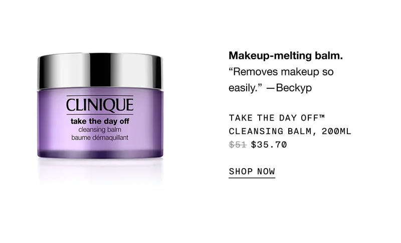 Makeup-melting balm. | Removes makeup so easily. —Beckyp | Take The Day Off™ Cleansing Balm, 200ml $35.70 SHOP NOW