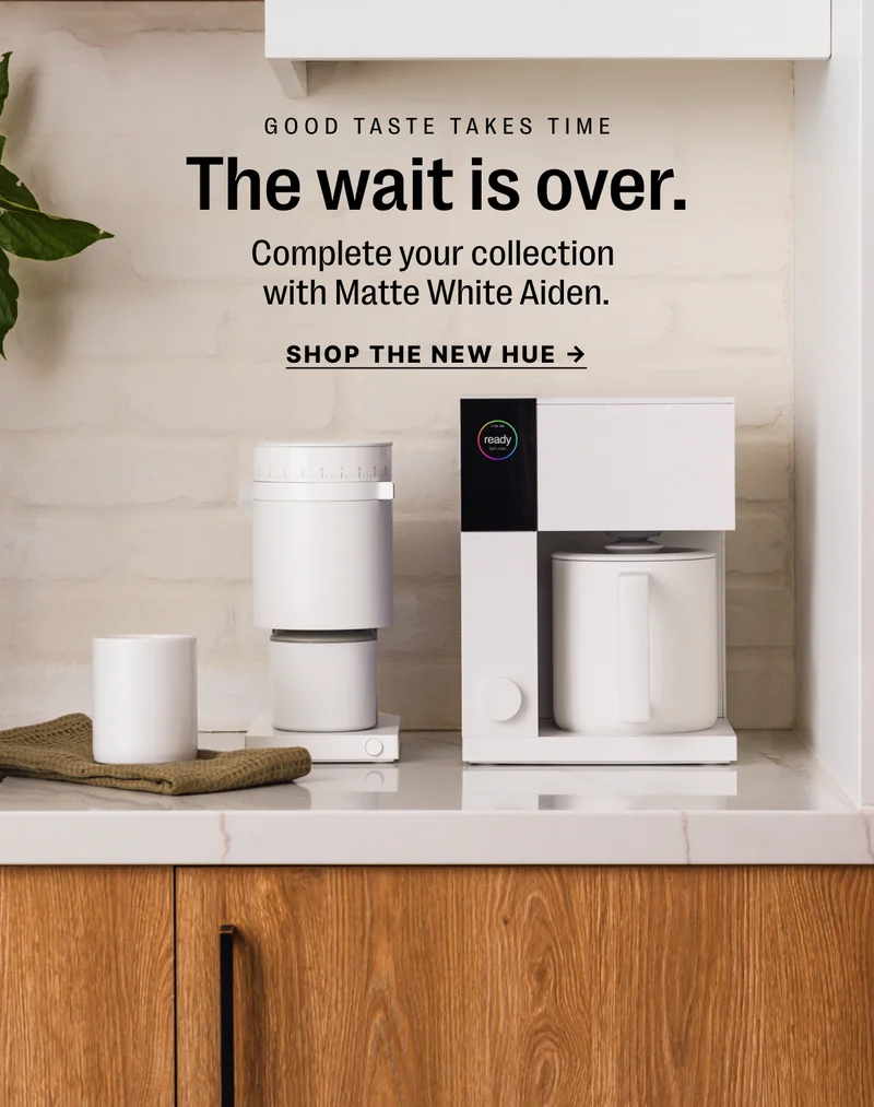 Good taste takes time - The wait is over. Complete your collection with Matte White Aiden - Shop the New Hue