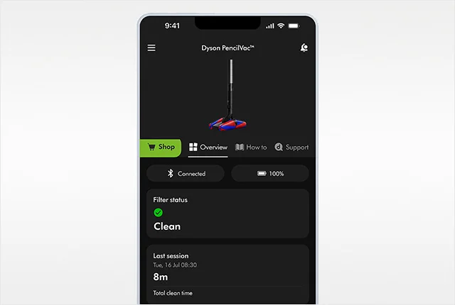 The MyDyson app on a mobile phone