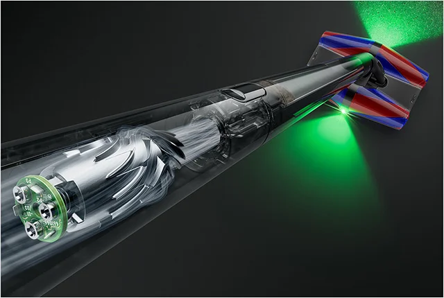Closeup of the Dyson PencilVac cleaner technology