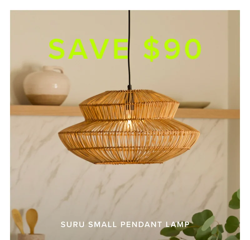 Save $90 on the Suru Small Pendant Lamp.
