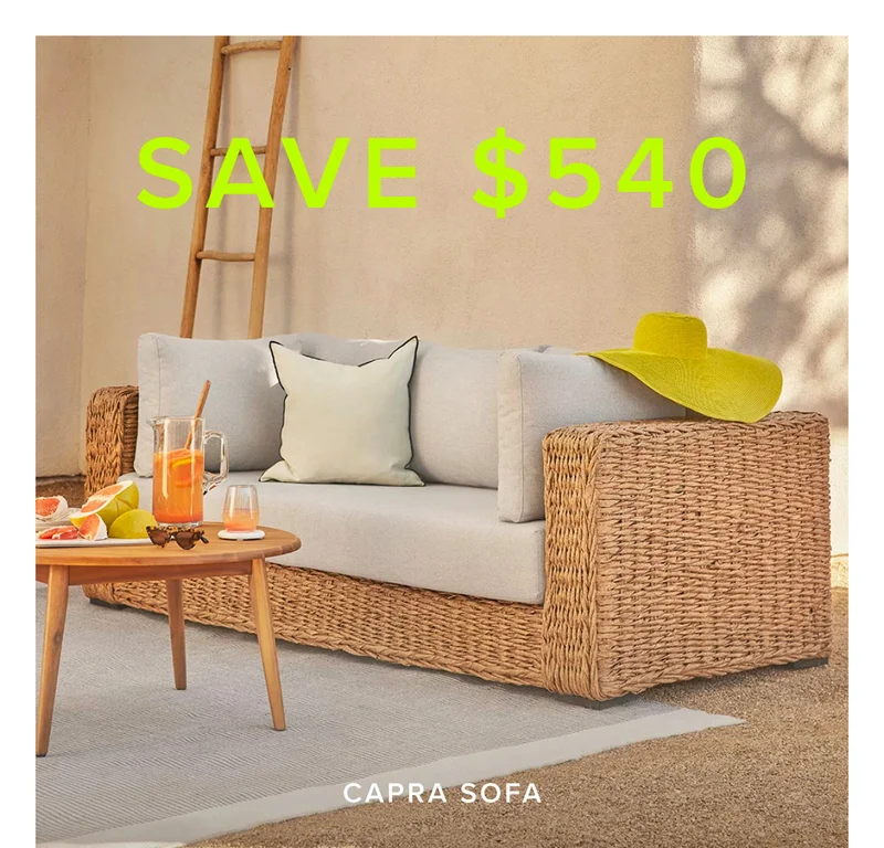 Save $540 on the Capra Sofa.