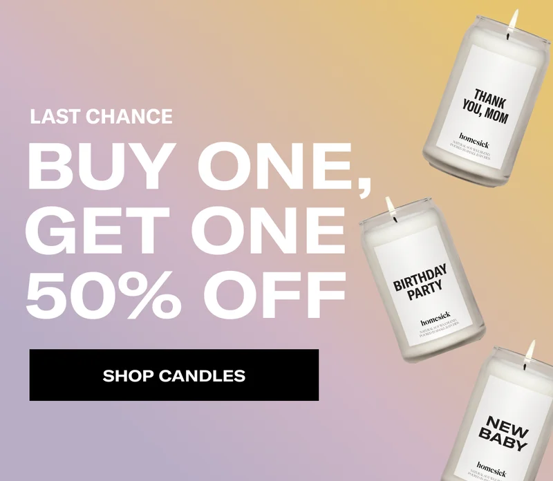 LAST CHANCE | BUY ONE, GET ONE 50% OFF | SHOP CANDLES