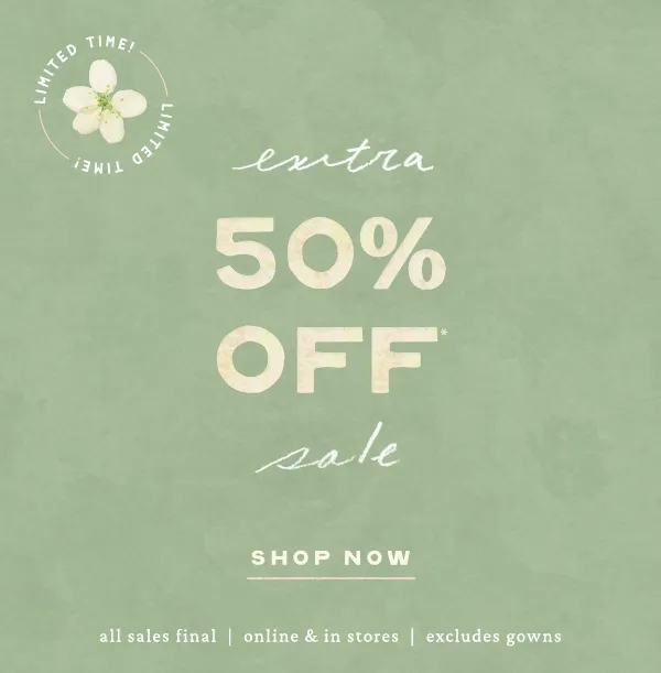 Limited Time! extra 50% Off* sale Shop Now