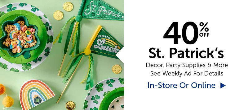 40% Off St. Patrick's - Decor, Party Supplies & More