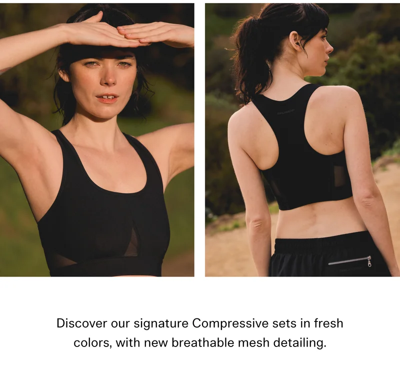 Discover our signature Compressive sets in fresh colors, with new breathable mesh detailing.