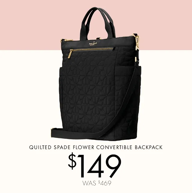 QUILTED SPADE FLOWER CONVERTIBLE BACKPACK