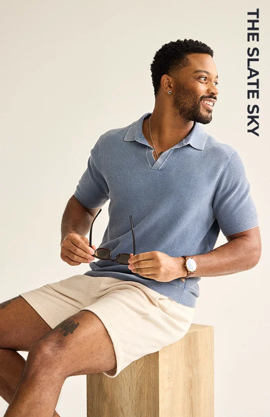 Knit Polo: The Slate Sky