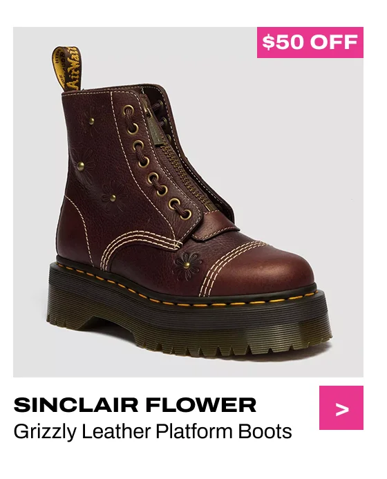 Sinclair Flower Grizzly Leather Platform Boots