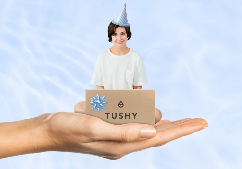 WOMAN WITH GIFT