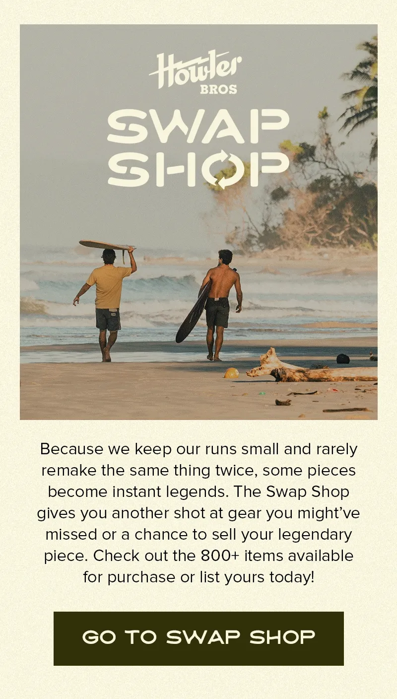 Because we keep our runs small and rarely remake the same thing twice, some pieces become instant legends. The Swap Shop gives you another shot at gear you might’ve missed or a chance to sell your legendary piece. Check out the 800+ items available for purchase or list yours today!