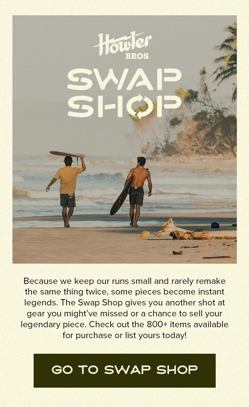 Because we keep our runs small and rarely remake the same thing twice, some pieces become instant legends. The Swap Shop gives you another shot at gear you might’ve missed or a chance to sell your legendary piece. Check out the 800+ items available for purchase or list yours today!