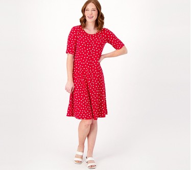 Susan Graver Regular Liquid Knit Fit & Flare Dress