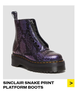 Sinclair Snake Print Emboss Leather Platform Boots