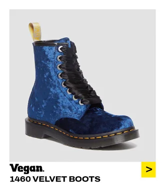 Vegan 1460 Women's Crushed Velvet Lace Up Boots