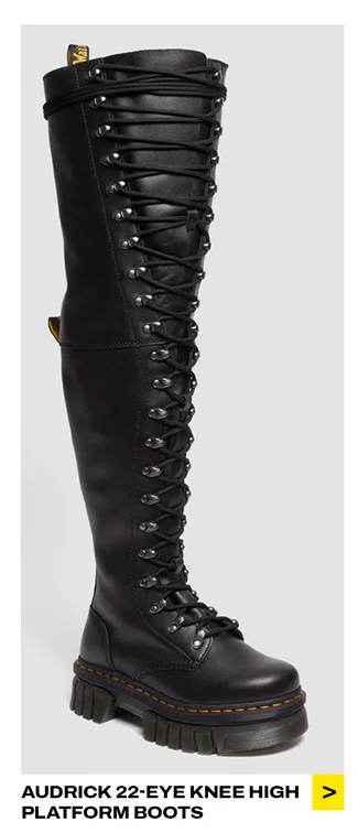 Audrick 22-Eye Extreme Lace Knee High Platform Boots