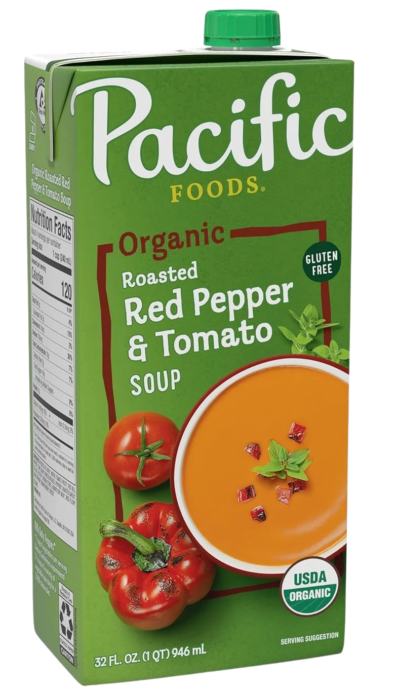 Image of Pacific Foods Organic Roasted Red Pepper & Tomato Creamy Soup