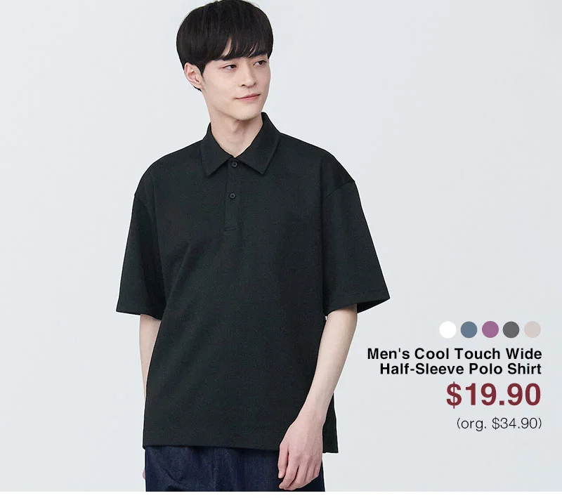 Shop Men's Cool Touch Wide Half-Sleeve Polo Shirt