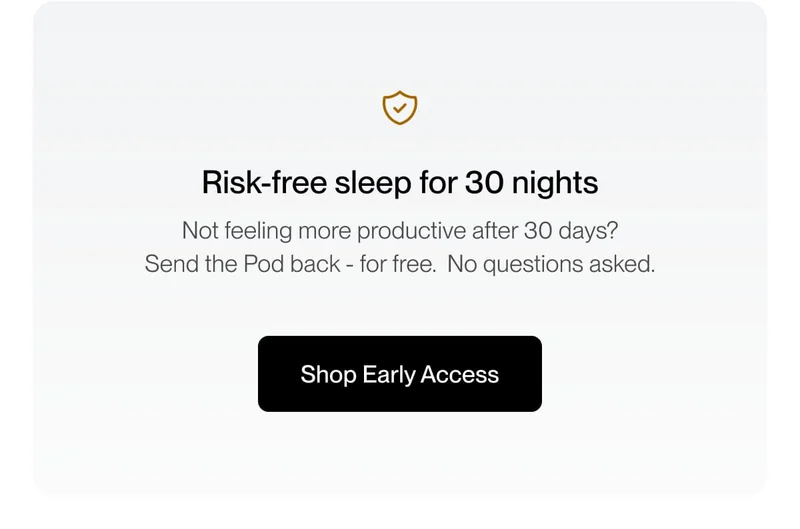 Risk-free sleep for 30 nights