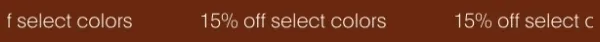 15% off selected colors