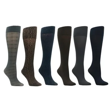 Envy Legwear Ladies' Set of 6 Wide Comfort Band Trouser Socks