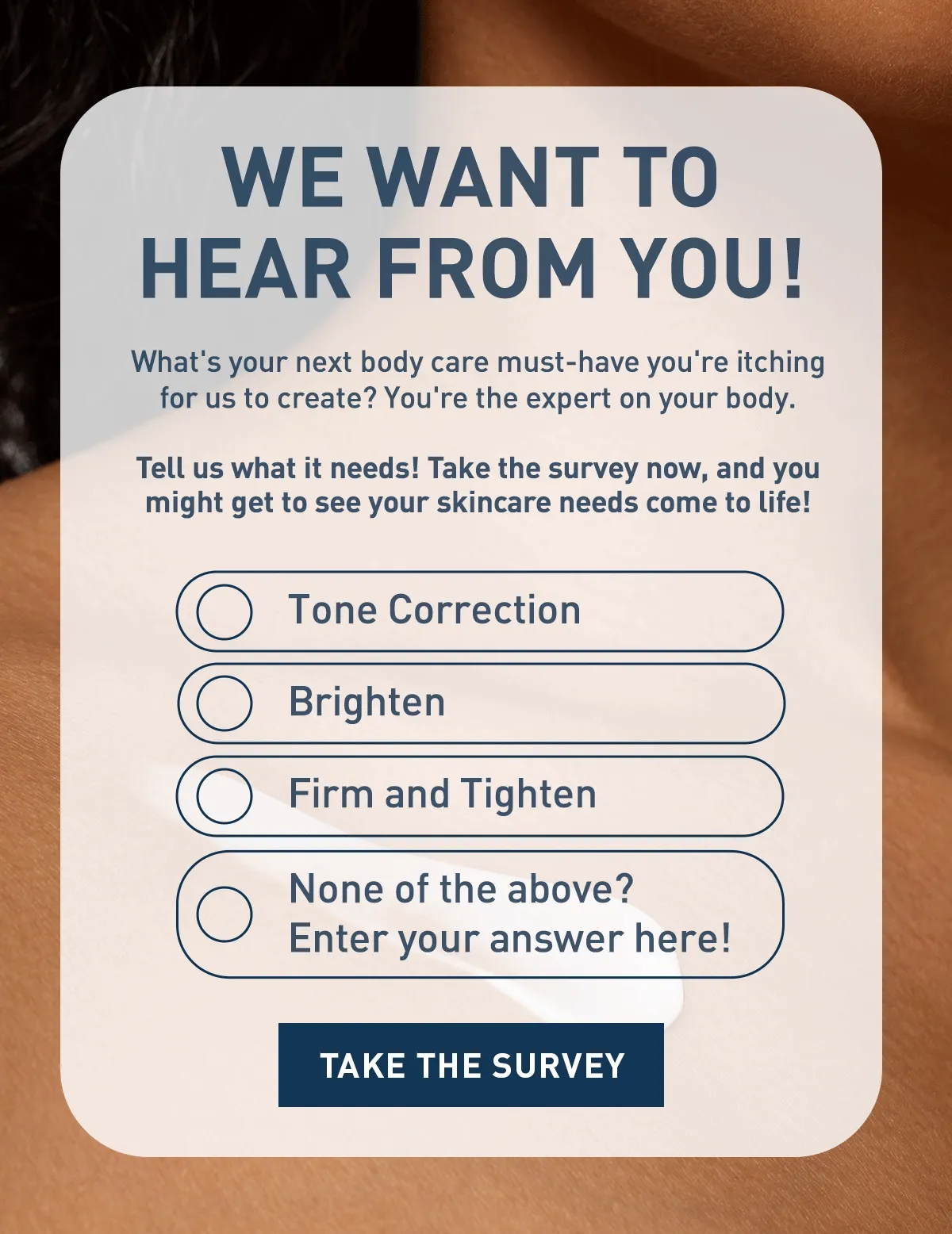 WE WANT TO HEAR FROM YOU!