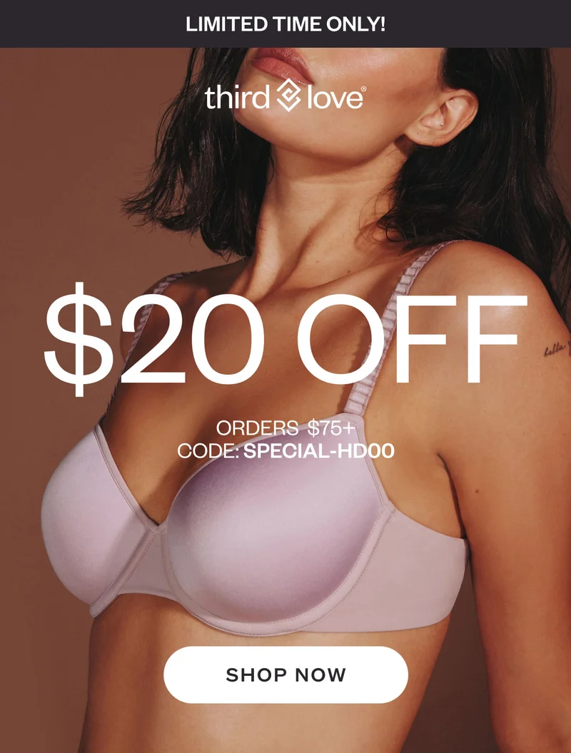 ThirdLove - Limited time only! $40 OFF ORDERS&nbsp; $150+ CODE LIMITED-VK1H SHOP NOW