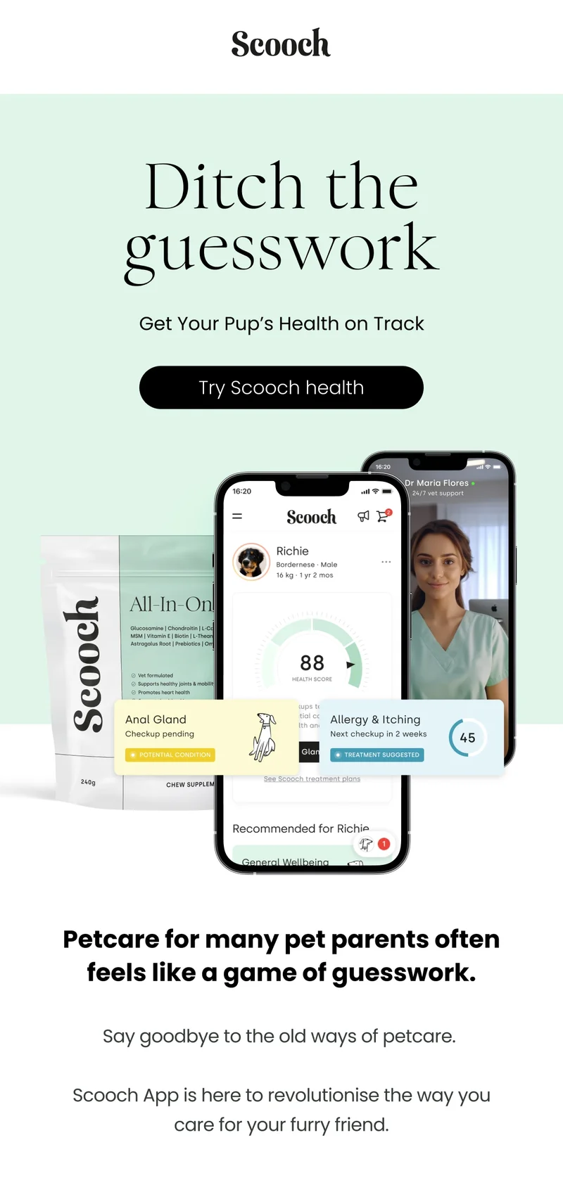 Get your pup's health on track - Try Scooch healt