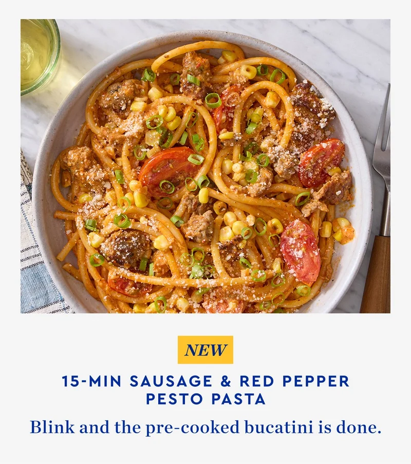 15 Min Sausage and Red Pepper Pesto Pizza